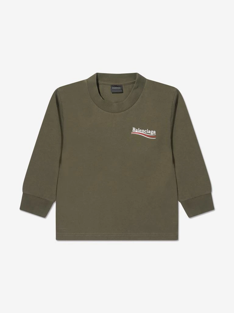 商品Balenciaga|Kids Long Sleeve Logo T-Shirt,价格¥1893,第1张图片