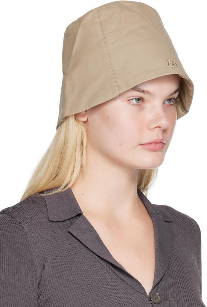 商品Low Classic|SSENSE Exclusive Beige Faux-Leather Bucket Hat,价格¥359,第4张图片详细描述