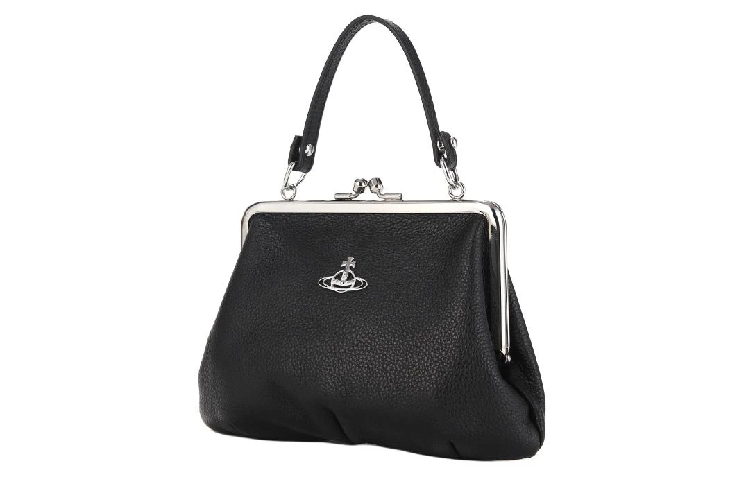 商品[国内直发] Vivienne Westwood|西太后 logo标牌银色五金配件链式肩带 牛皮 手提单肩包 男女同款情侣款 黑色,价格¥2289,第3张图片详细描述