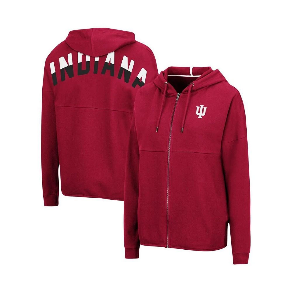 商品Colosseum|Women's Crimson Indiana Hoosiers 2-Hit Full-Zip Hoodie,价格¥308,第1张图片