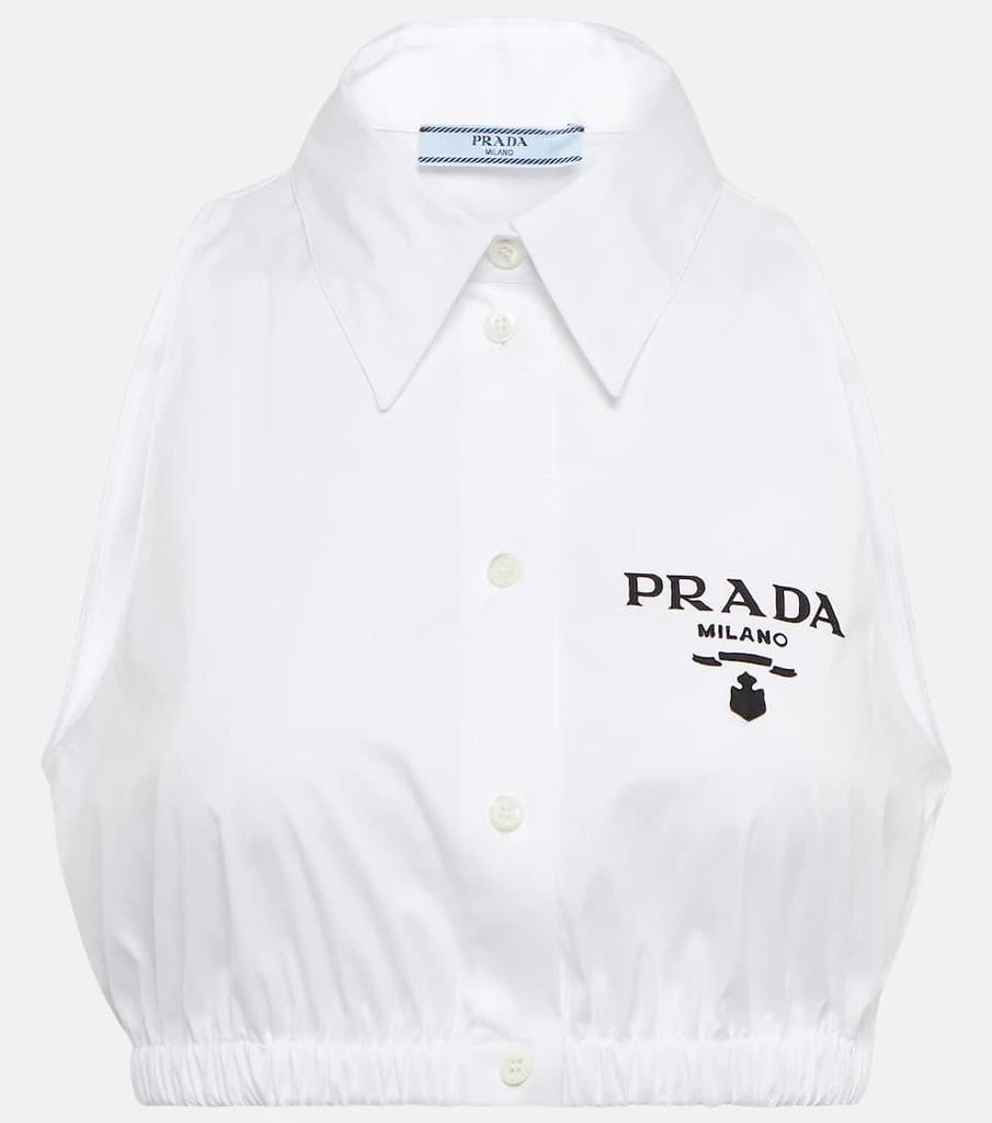 商品Prada|Cotton-blend crop top,价格¥6780,第1张图片