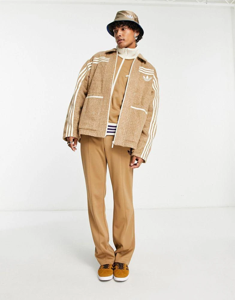 商品Adidas|adidas Originals 'adicolor 70s'collared jacket in brown,价格¥778,第4张图片详细描述