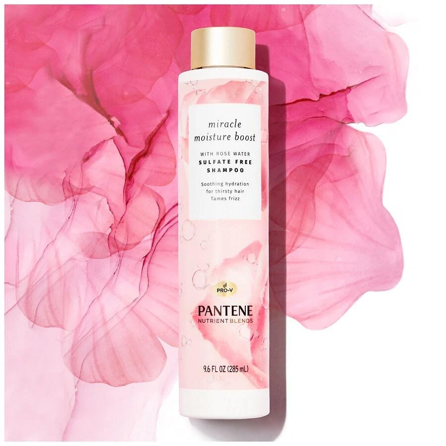 Pantene Nutrient Blends Miracle Moisture Boost Rose Water Shampoo for Dry Hair, Sulfate Free 2