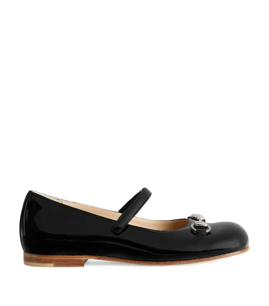 商品Gucci|Patent Horsebit Ballet Flats,价格¥4112,第1张图片