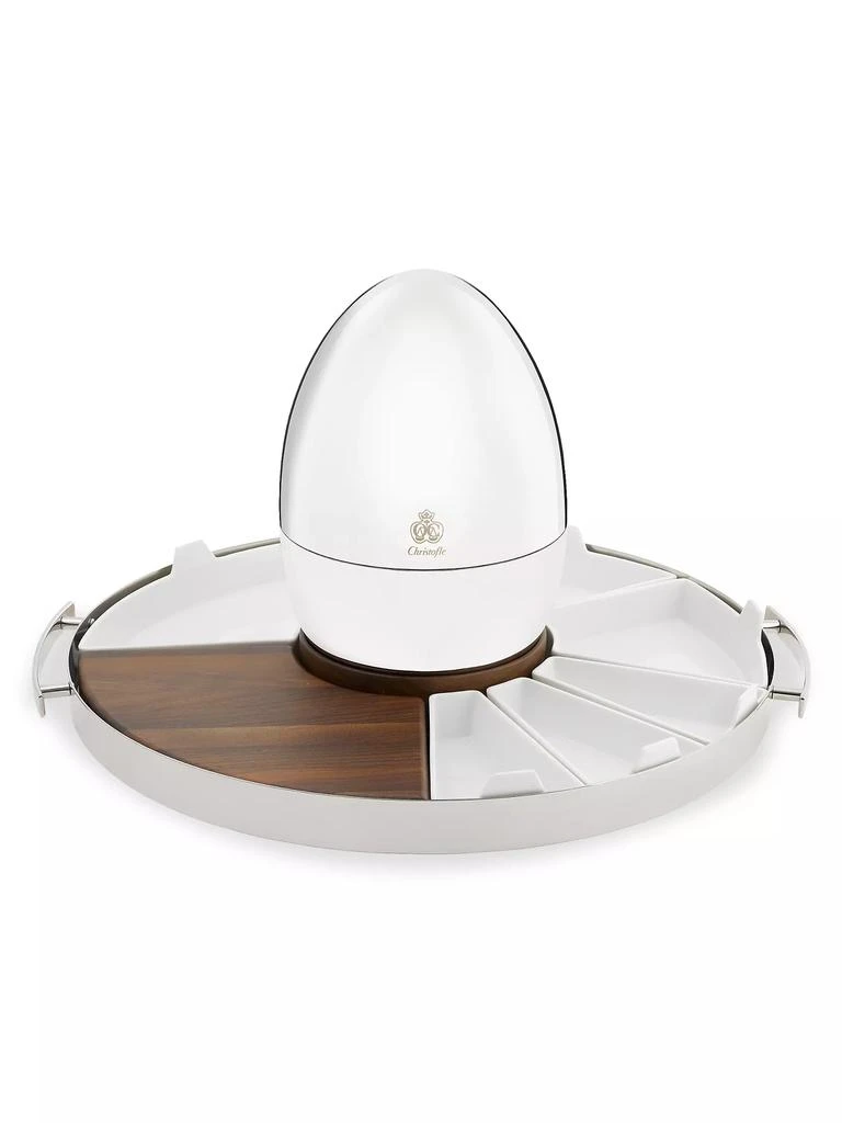 商品Christofle|Mood Stainless Steel, Walnut & Porcelain 10-Piece Party Tray,价格¥10191,第3张图片详细描述