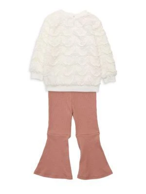 商品Tommy Hilfiger|​​Baby Girl’s 2-Piece Faux Fur Sweatshirt & Pants Set,价格¥207,第2张图片详细描述
