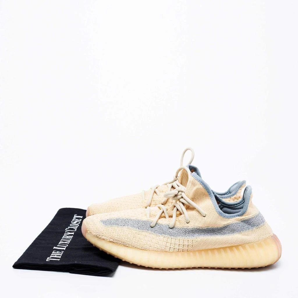 Yeezy x Adidas Cream/Grey Knit Fabric Boost 350 V2 Linen Sneakers Size 43 1/3 商品