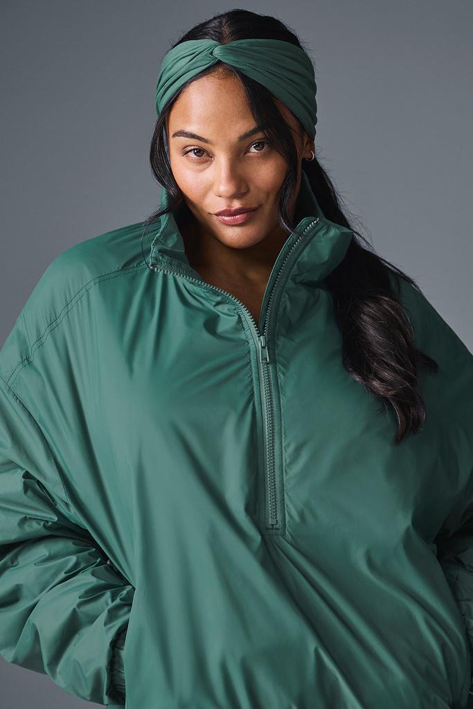 Alo Latitude Light Weight 1/2 Zip Pullover Jacket - Winter Ivy