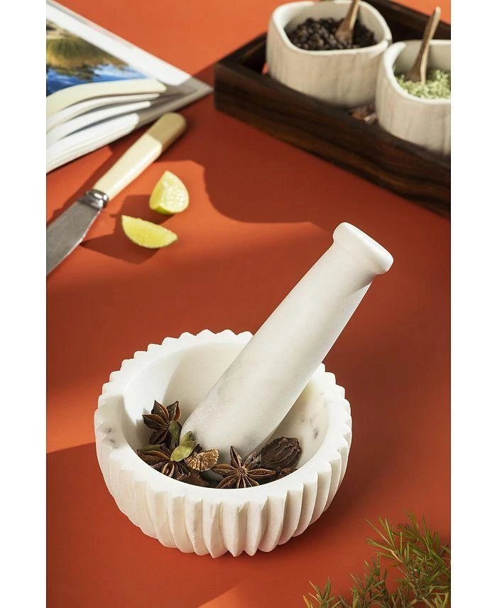 商品GAURI KOHLI|Milan Marble Mortar Pestle,价格¥262,第2张图片详细描述
