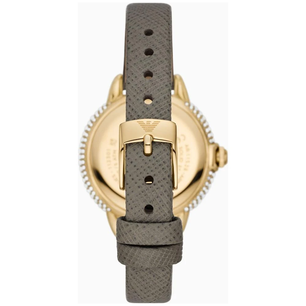 商品Emporio Armani|Women's Taupe Leather Strap Watch 32mm,价格¥1839,第3张图片详细描述