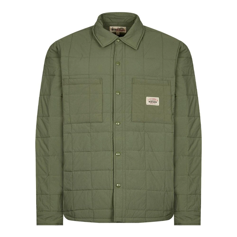 商品STUSSY|Stussy Quilted Fatigue Shirt - Green,价格¥915,第1张图片