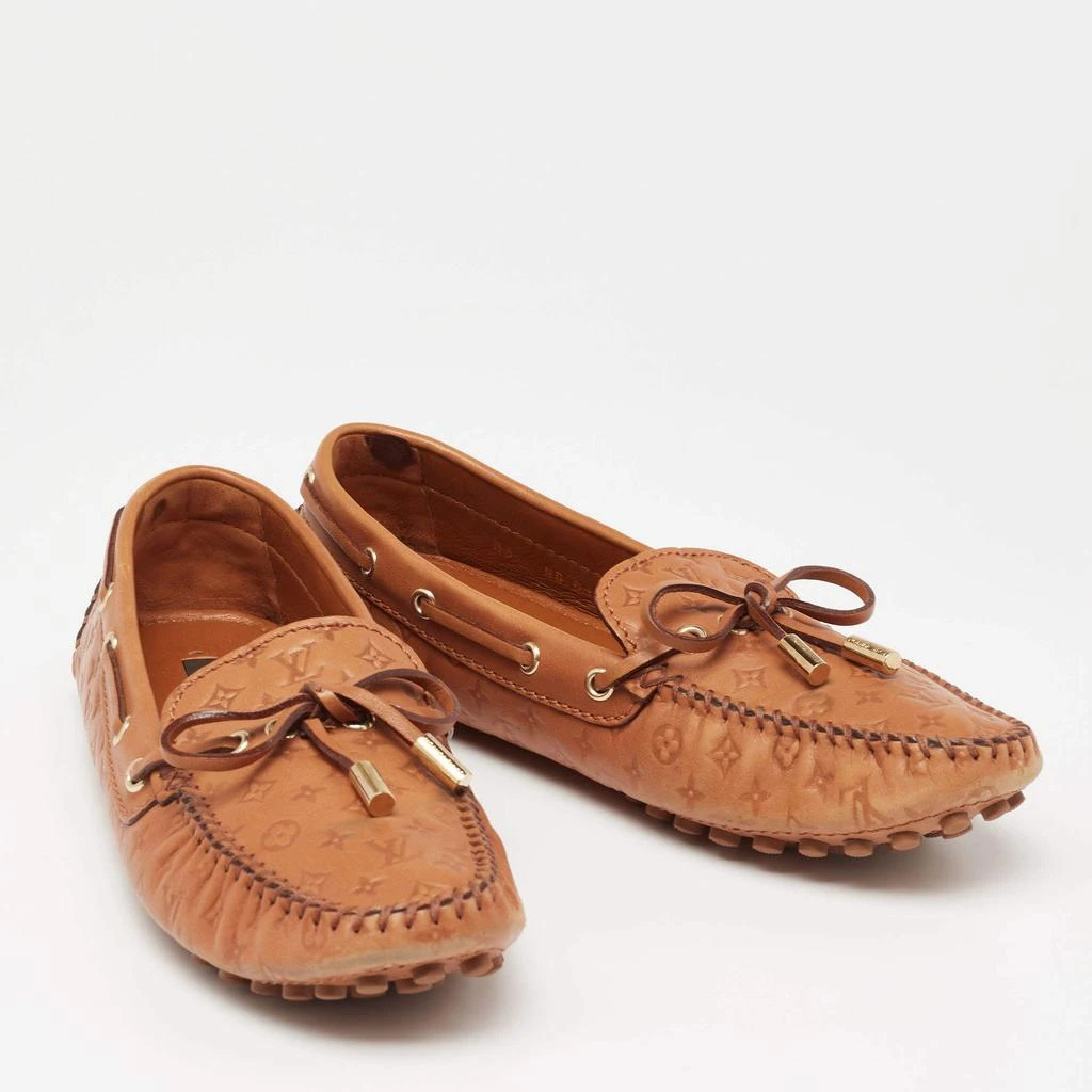 商品[二手商品] Louis Vuitton|Louis Vuitton Tan Monogram Empreinte Leather Gloria Loafers Size 37.5,价格¥3852,第4张图片详细描述