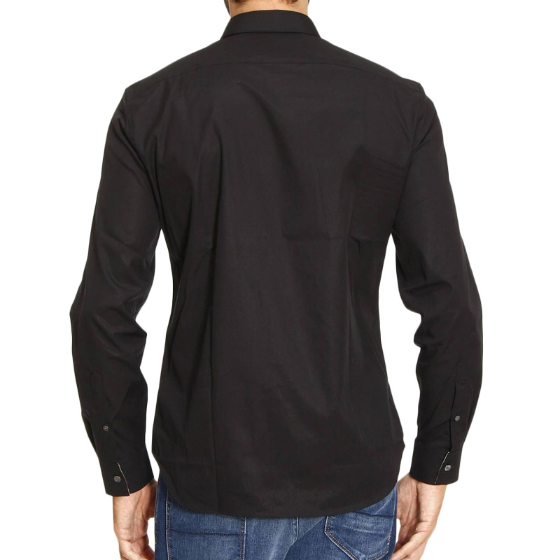 Burberry 博柏利 男士黑色棉质长袖衬衫 3991162商品第4张图片规格展示