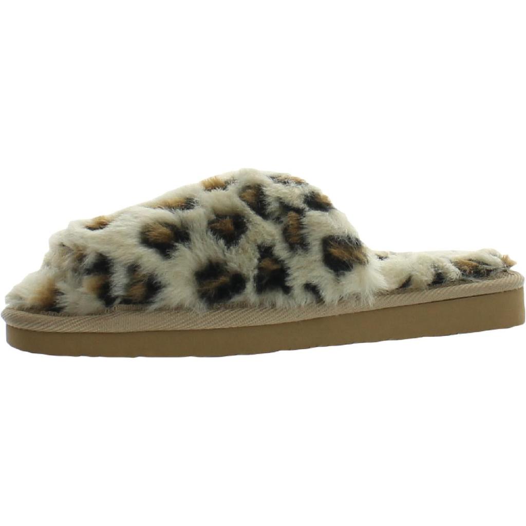 Minnetonka Womens Lolo Animal Print Faux Fur Slide Slippers商品第1张图片规格展示