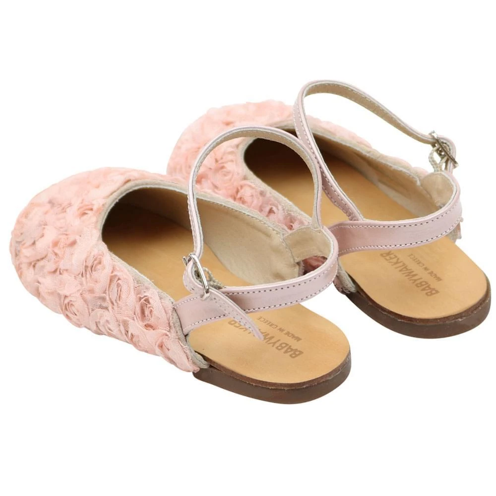 商品Babywalker|Pink Flower Slingback Shoes,价格¥384,第3张图片详细描述