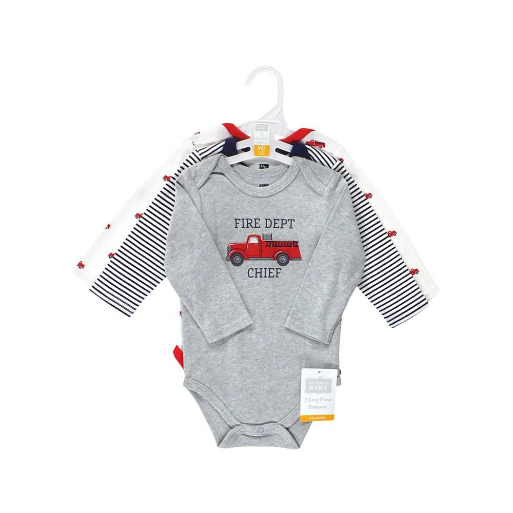 商品Hudson|Baby Boys Long Sleeve Bodysuits, Pack of 3,价格¥188,第2张图片详细描述
