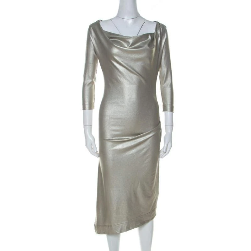 商品[二手商品] Vivienne Westwood|Vivienne Westwood Anglomania Metallic Stretch Knit Asymmetric Dress S ,价格¥1994,第1张图片