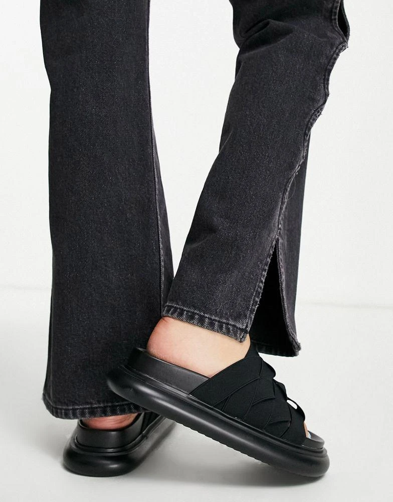 商品Topshop|Topshop Pio elastic footbed mule sandal in black,价格¥130,第3张图片详细描述