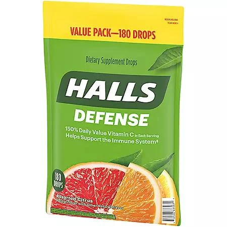 HALLS Defense Citrus Vitamin C Drops, Value Pack, 180 ct. 商品