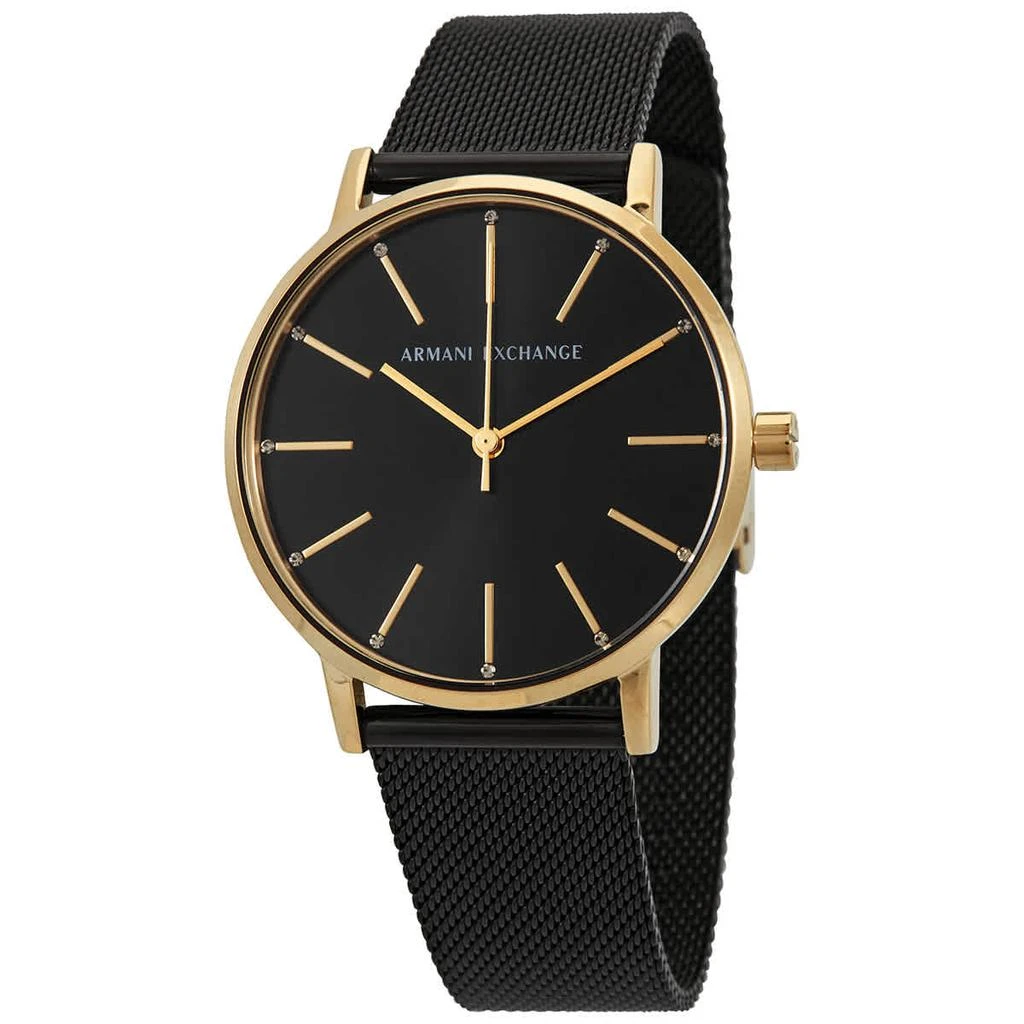 商品Armani Exchange|Quartz Black Dial Stainless Steel Mesh Band Ladies Watch AX5548,价格¥709,第1张图片