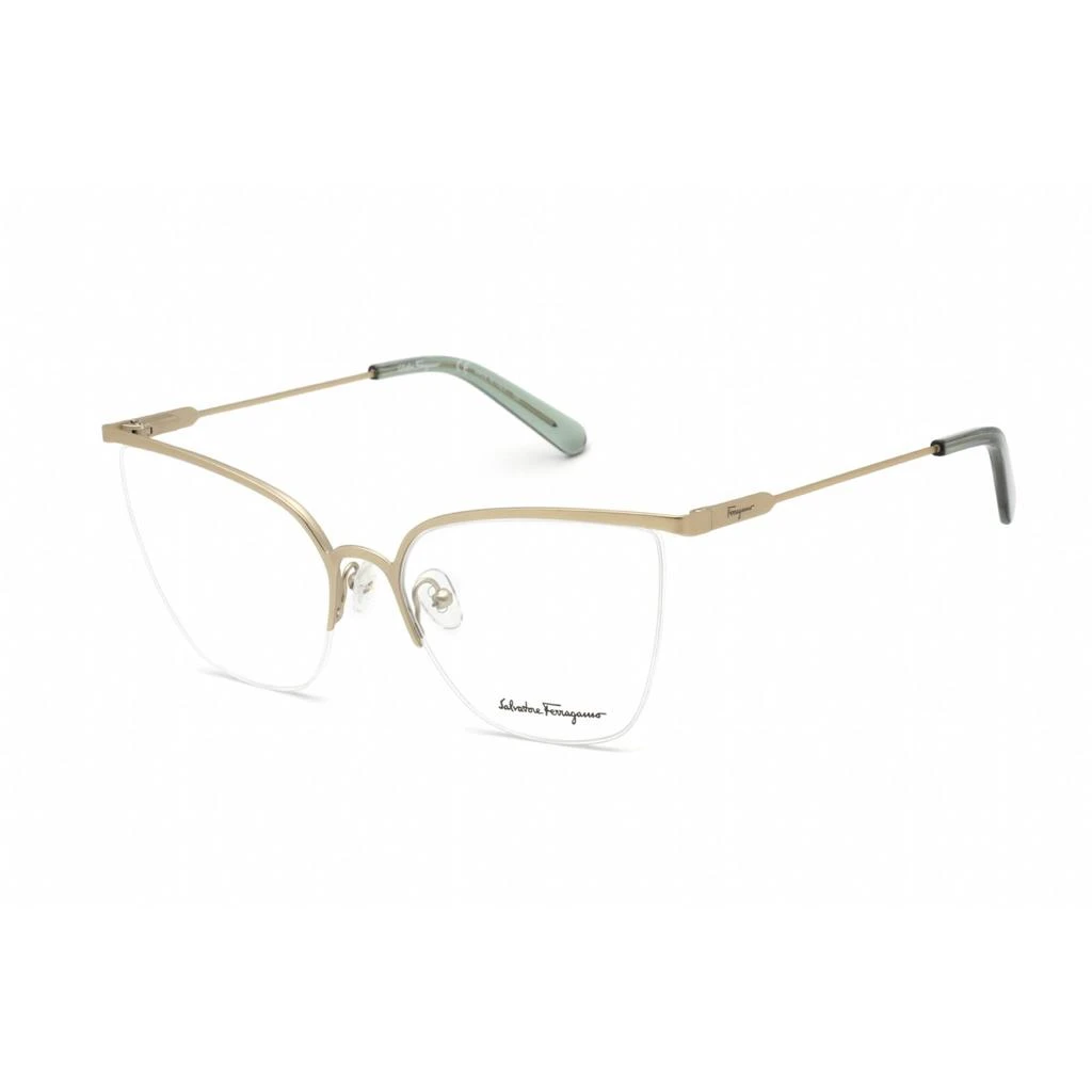 商品Salvatore Ferragamo|Salvatore Ferragamo Women's Eyeglasses - Cat Eye Matte Light Gold Frame | SF2197 760,价格¥493,第1张图片