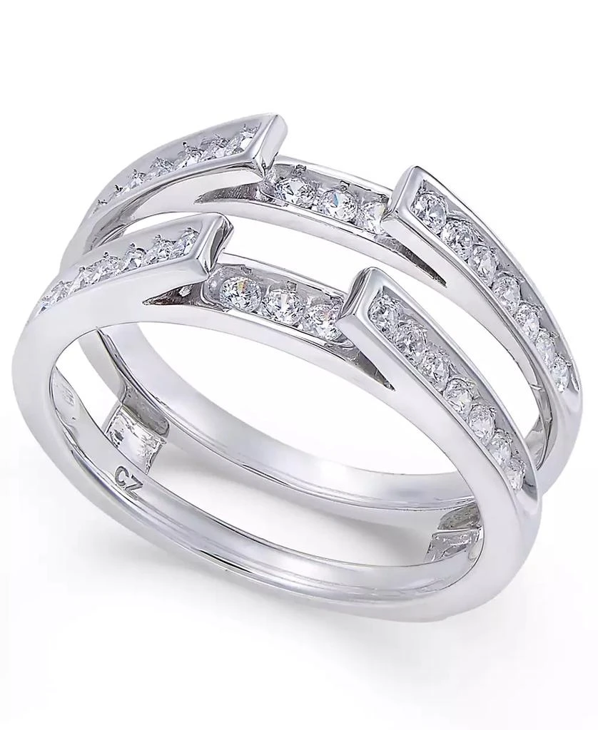 商品Macy's|Diamond Channel-Set Solitaire Enhancer Ring Guard (1/2 ct. t.w.) in 14k White Gold,价格¥7479,第1张图片