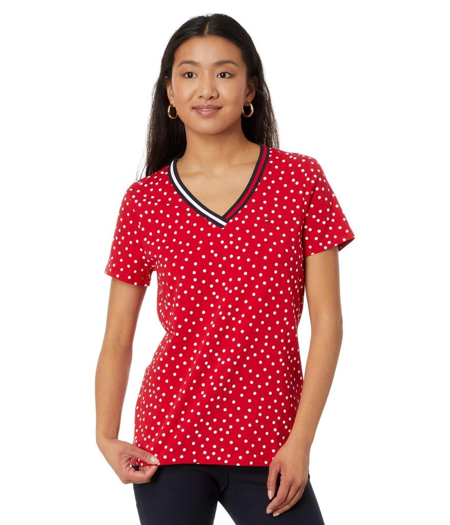 商品Tommy Hilfiger|Short Sleeve V-Neck Dot Tee,价格¥217,第1张图片