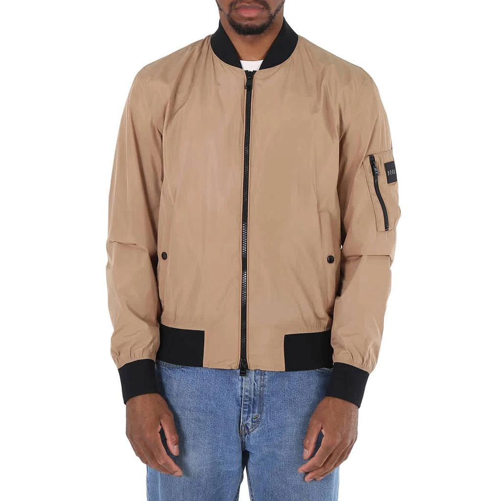 商品Hugo Boss|Hugo Boss Medium Beige Regular-Fit Nylon Bomber Jacket, Brand Size 50 (US Size 40),价格¥1541,第1张图片