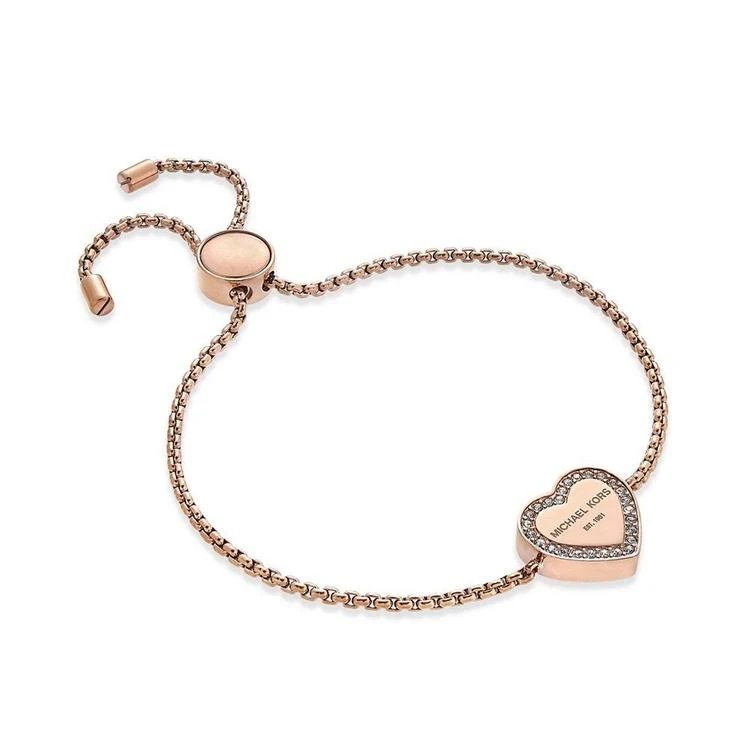 商品Michael Kors|Michael Kors Crystal Heart Logo Slider Bracelet 手链,价格¥240,第1张图片