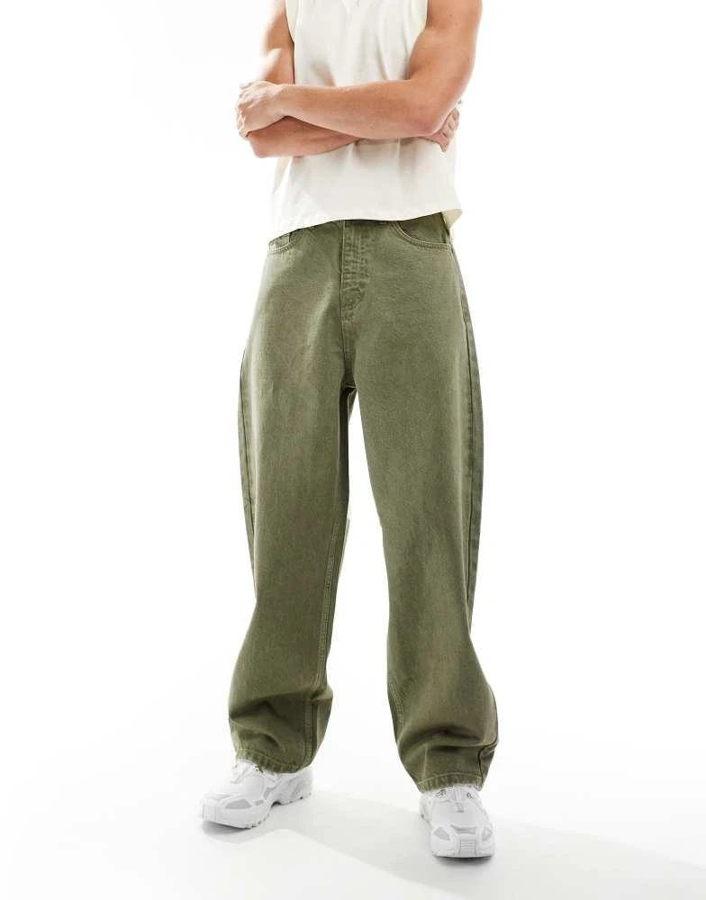 商品COLLUSION|COLLUSION X001 antifit jeans in khaki,价格¥295,第1张图片