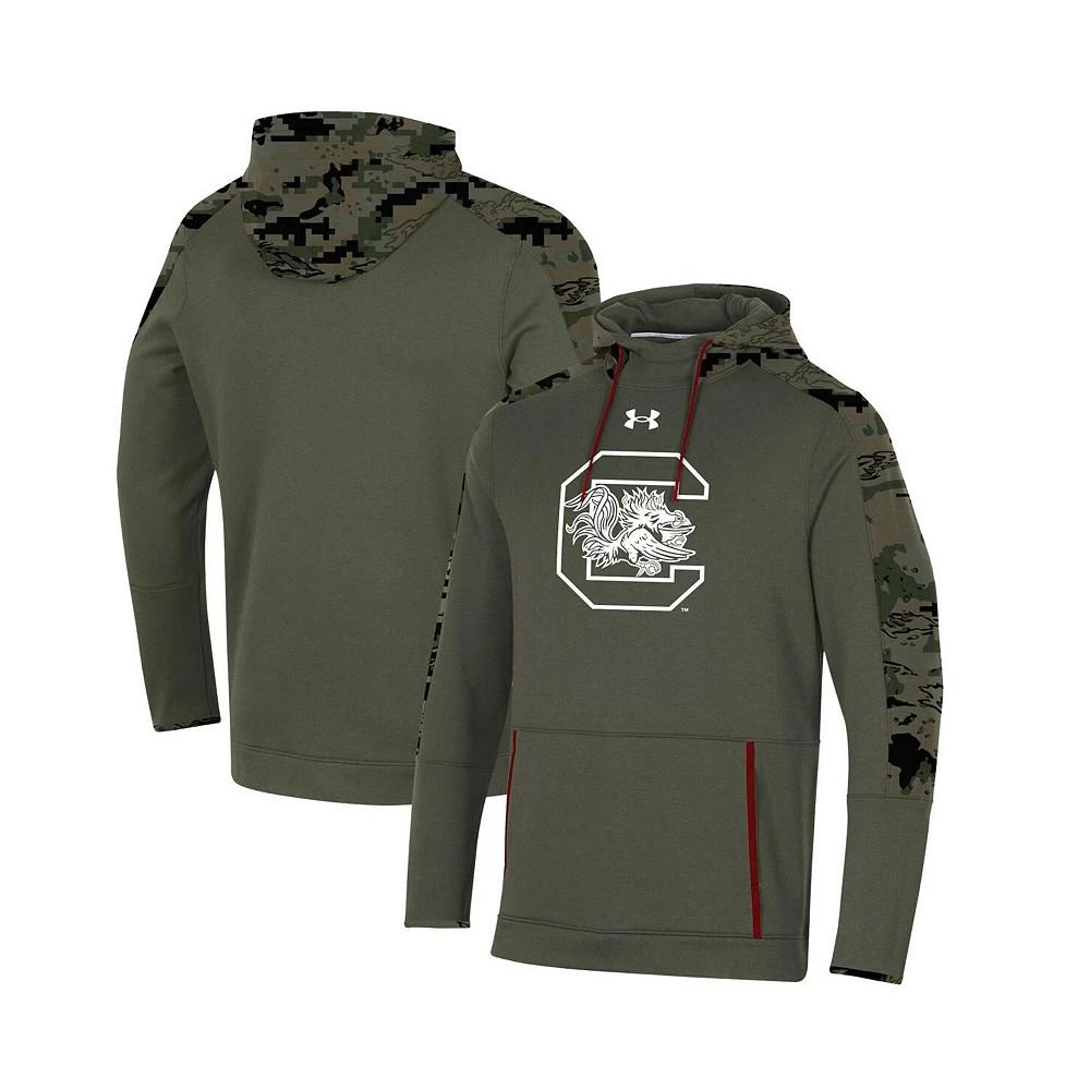 商品Under Armour|Men's Olive South Carolina Gamecocks Freedom Pullover Hoodie,价格¥853,第1张图片