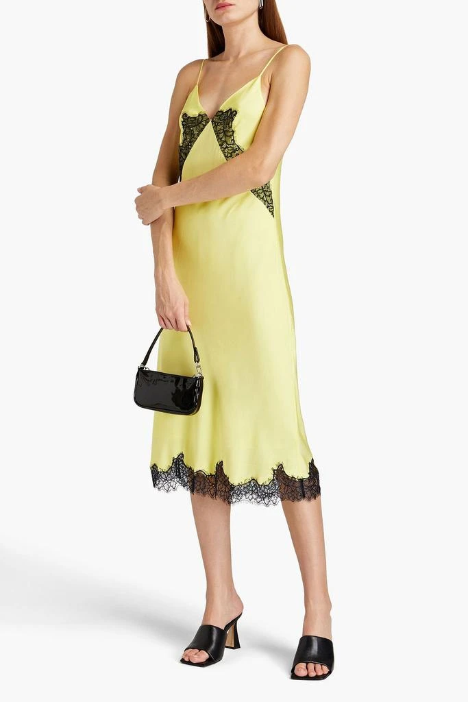 商品Rag & Bone|Logan lace-trimmed silk-blend satin midi slip dress,价格¥1112,第2张图片详细描述