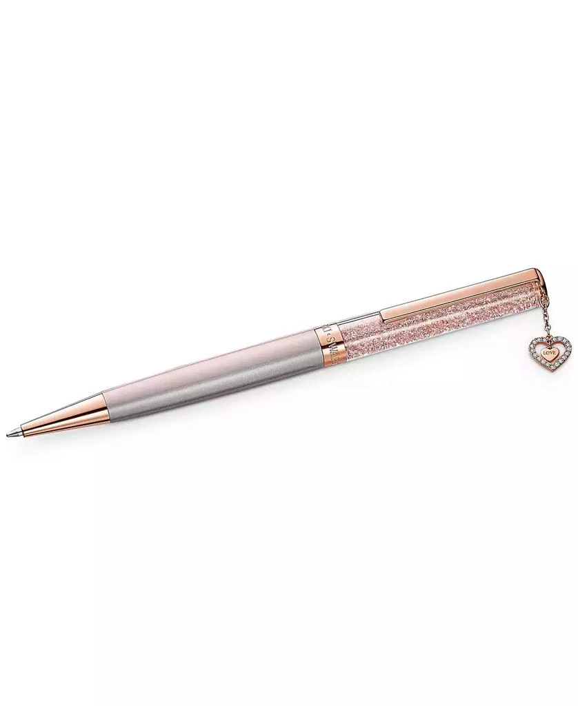 商品Swarovski|Rose Gold-Tone Pavé Heart Charm Crystalline Ballpoint Pen,价格¥511,第1张图片