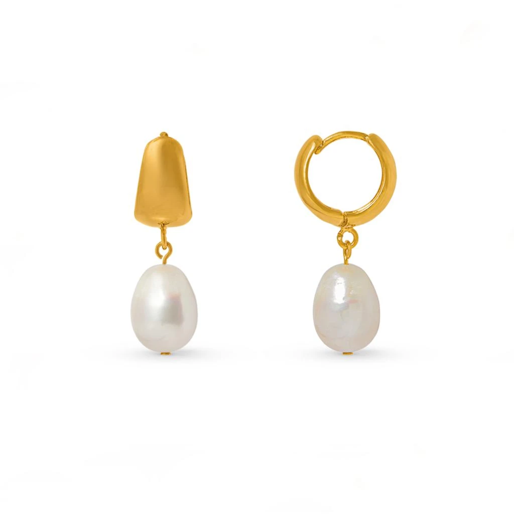 商品Orelia London|Domed Pearl Drop Huggie Hoop Earrings,价格¥279,第1张图片