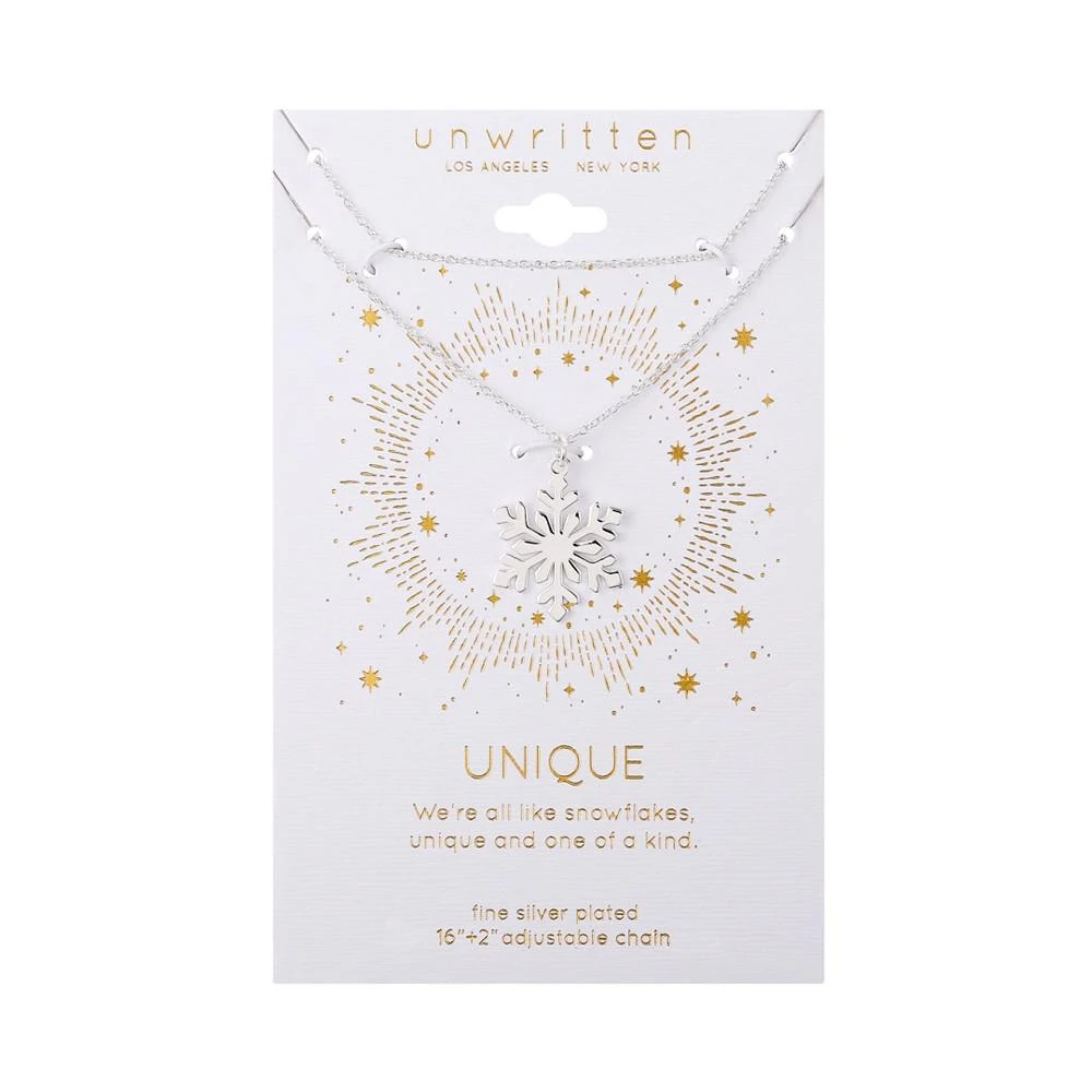 商品Unwritten|Silver Plated Snowflake Pendant Faux Layered Necklace,价格¥300,第2张图片详细描述