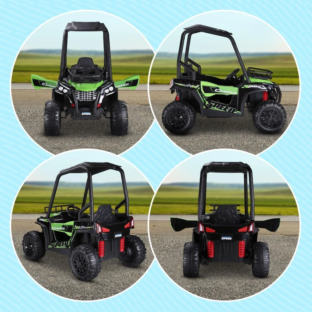 商品BreeBe|Aosom 12V Kids UTV, Battery Powered Electric Ride on Car with Music, Lights, MP3/USB, Suspension System & Remote Control, Toy Vehicle for Boys and Girls, Green,价格¥3226,第5张图片详细描述