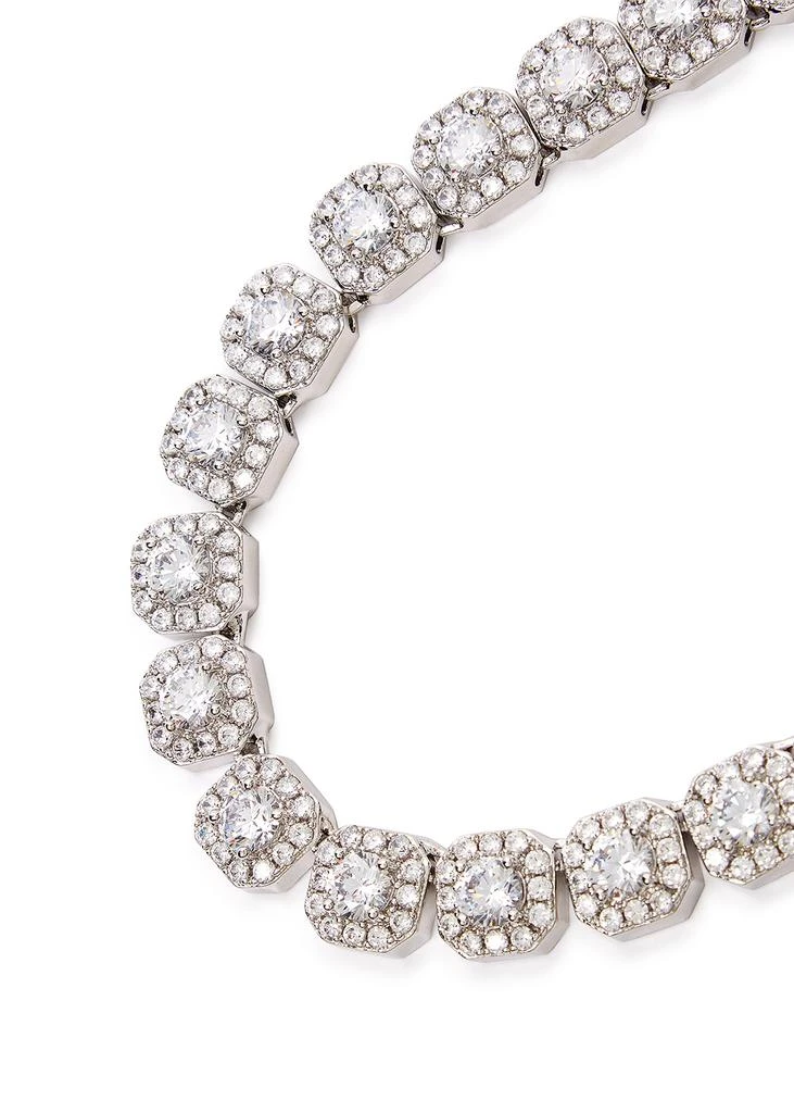 商品CERNUCCI|Clustered Tennis 18kt white gold-plated necklace,价格¥1846,第3张图片详细描述
