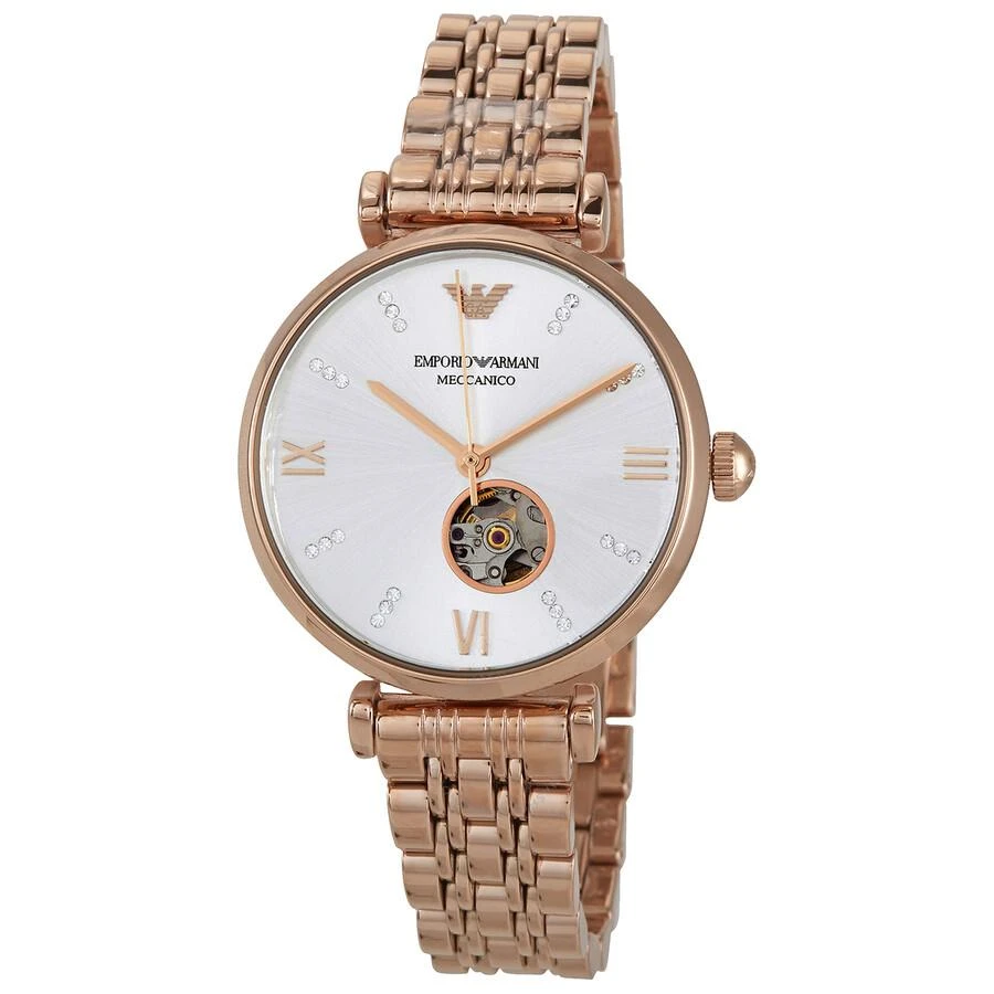 商品Emporio Armani|Automatic Crystal Silver Dial Ladies Watch AR60023,价格¥1184,第1张图片