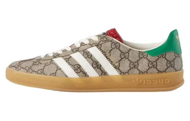 商品[国内直发] Gucci|adidas originals x 古驰 GAZELLE 帆布 低帮系带 德训鞋 时尚板鞋 男款 乌木色,价格¥5700,第1张图片