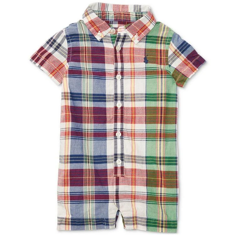 商品Ralph Lauren|Madras Plaid Cotton Romper, Baby Boys (0-24 months),价格¥148,第1张图片