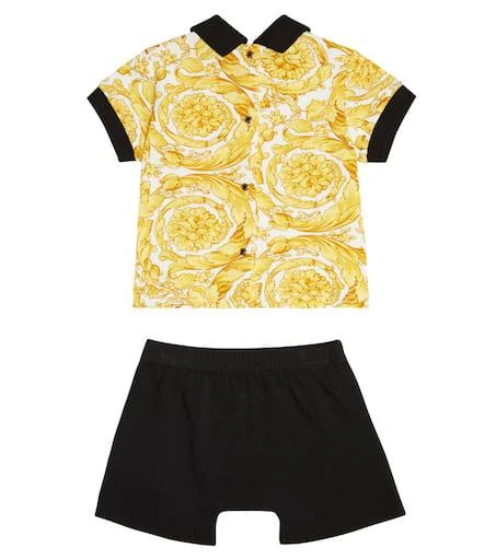 商品Versace|Baby cotton-blend polo shirt and shorts set,价格¥1285,第4张图片详细描述