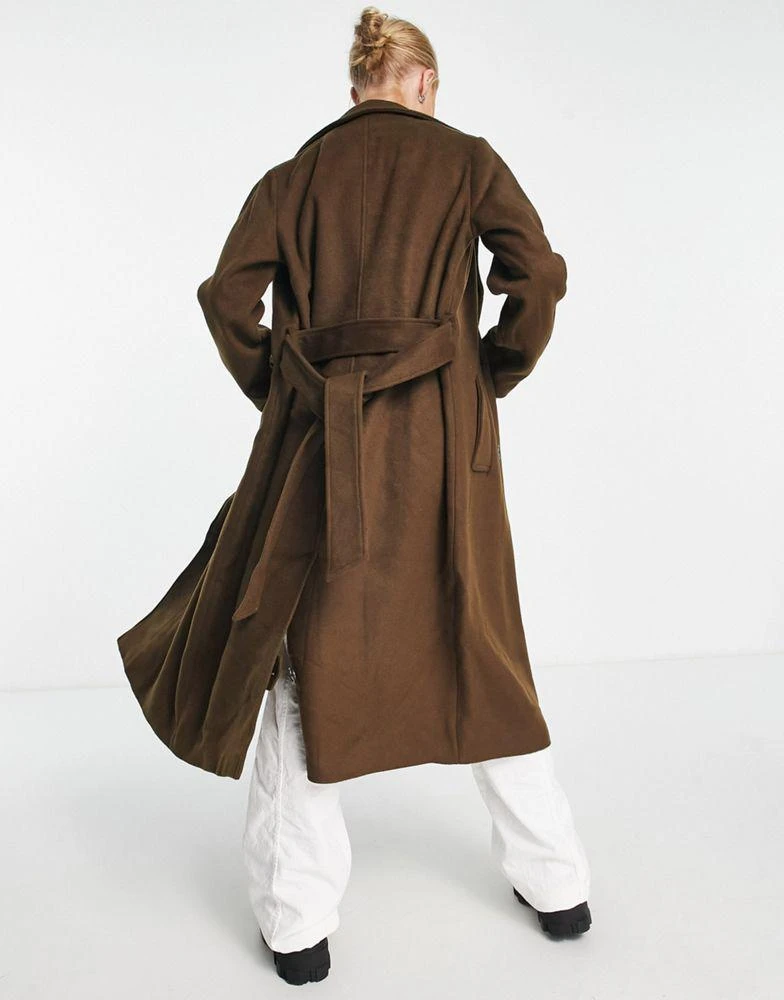 商品Object|Object wool blend trench coat in brown,价格¥414,第4张图片详细描述