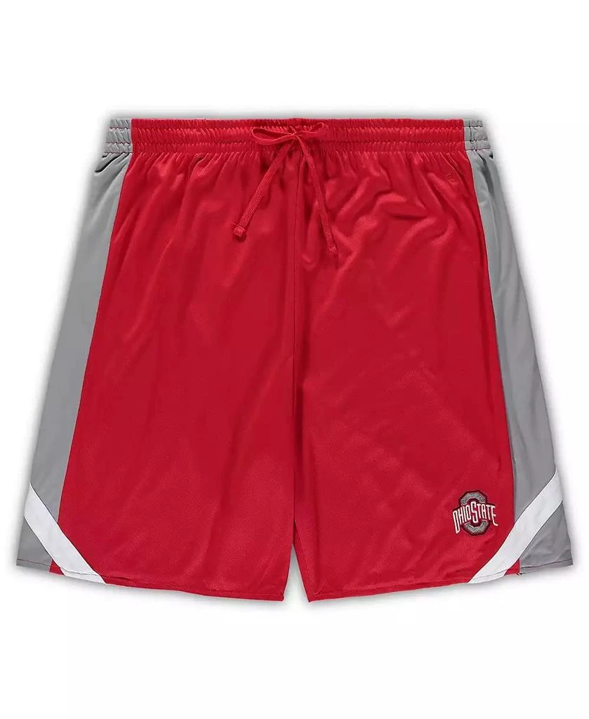 商品Colosseum|Men's Scarlet, Gray Ohio State Buckeyes Big and Tall Team Reversible Shorts,价格¥248,第3张图片详细描述