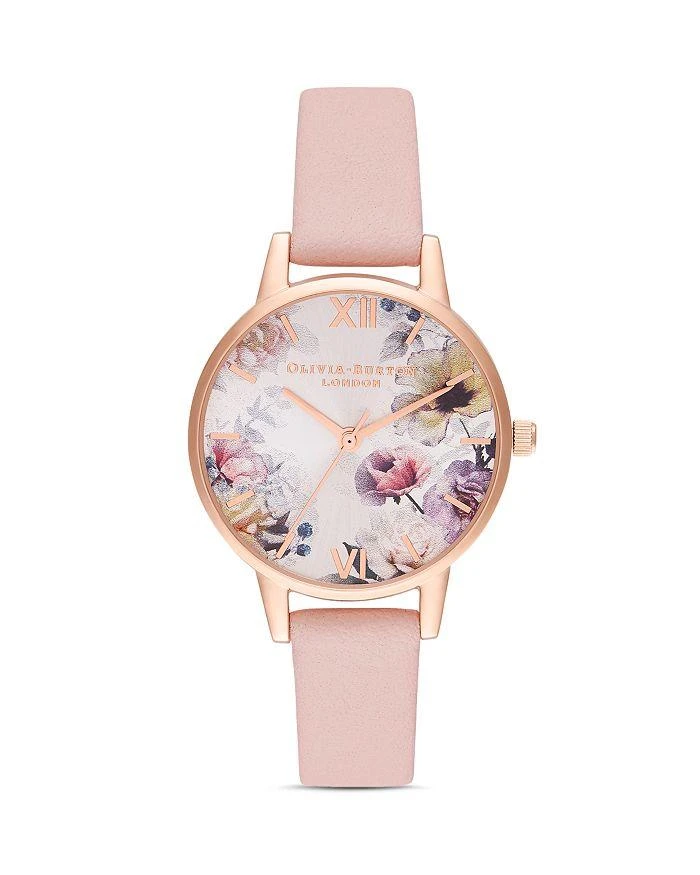 商品Olivia Burton|Sunlight Florals Dusty Pink Strap Watch, 30mm,价格¥674,第1张图片