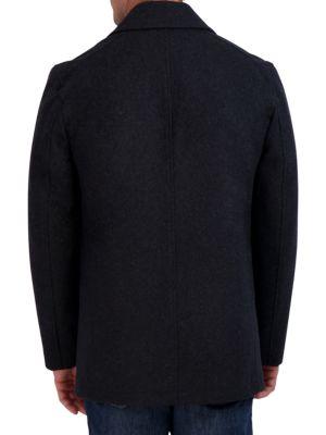 Wool-Blend Double-Breasted Peacoat商品第2张图片规格展示