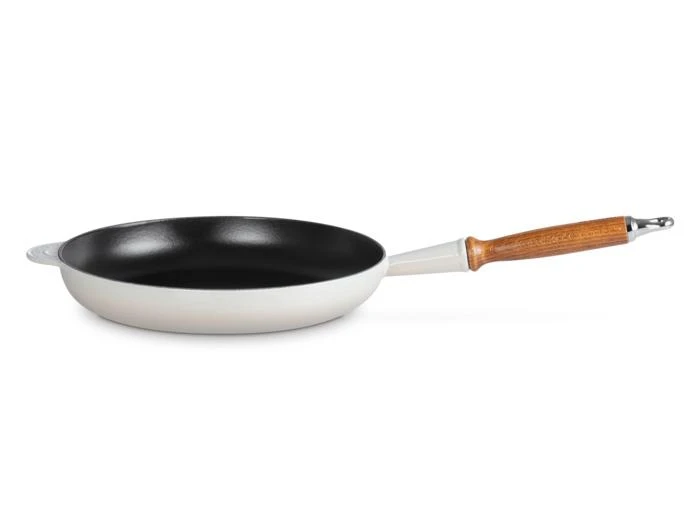 商品Le Creuset|Poêle 28cm en fonte émaillée meringue avec manche en bois,价格¥1582,第1张图片