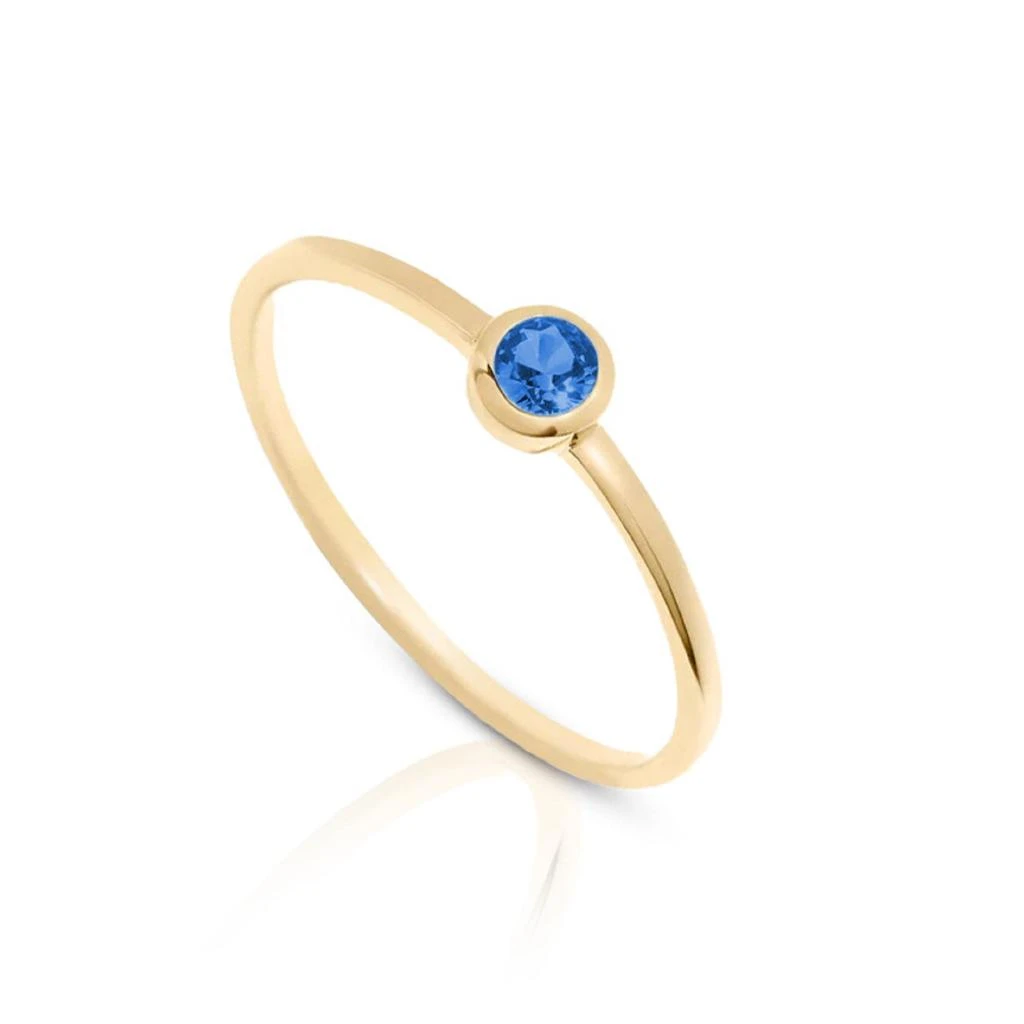 商品MAXCOLOR|14K Gold Vermeil Birthstone 3MM Cubic Zirconia Solitaire Ring,价格¥358,第5张图片详细描述