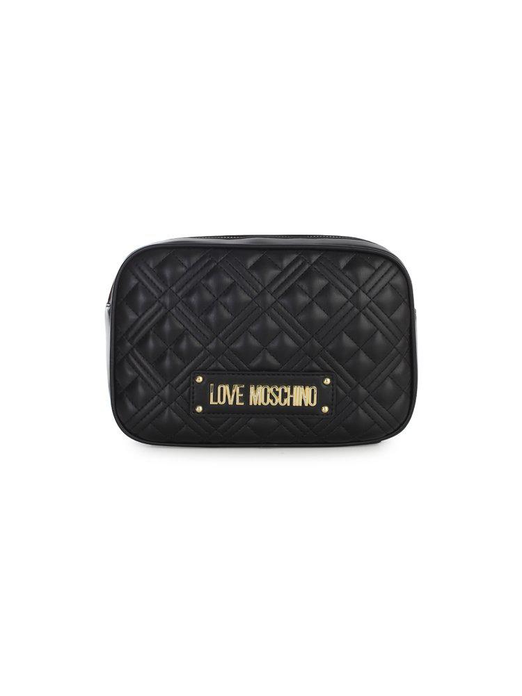 Love Moschino Logo Plaque Quilted Crossbody Bag商品第1张图片规格展示
