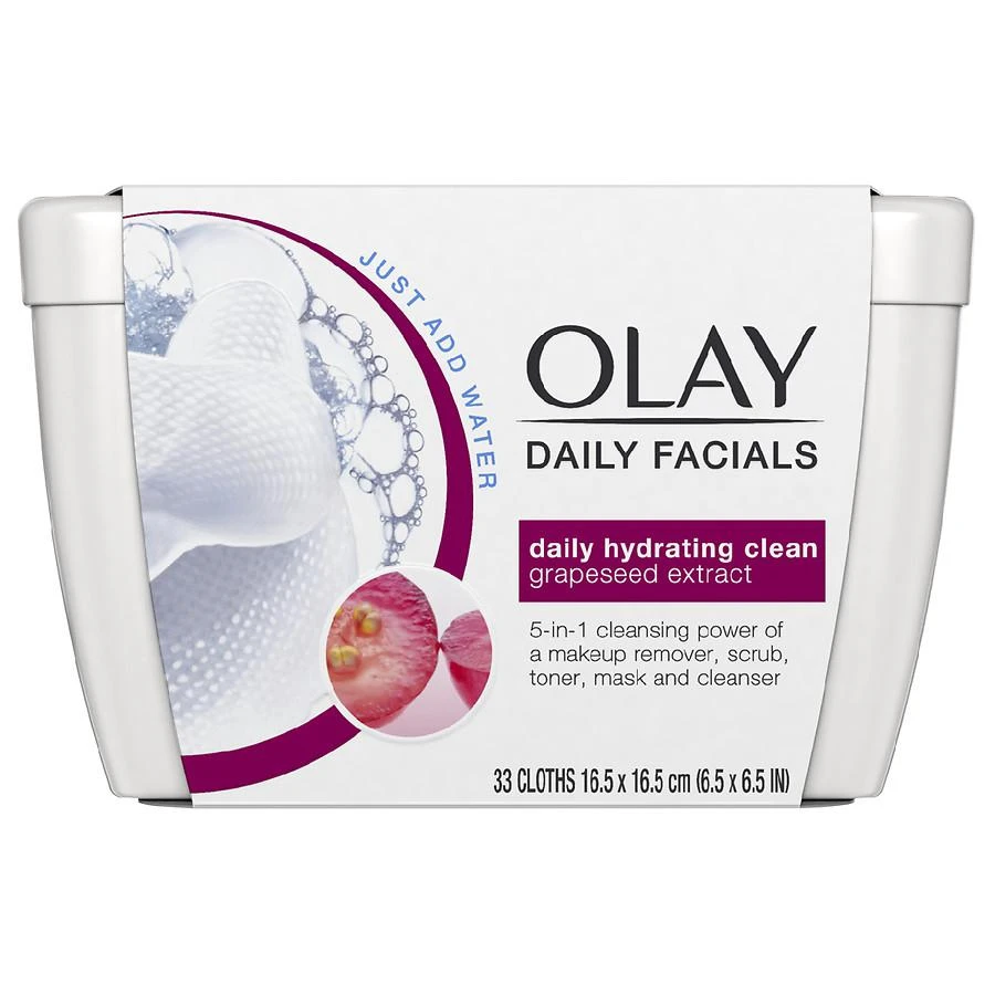 商品Olay|Olay Daily Facials Daily Hydrating Cleansing Cloths Tub with Grapeseed Extract,价格¥79,第1张图片