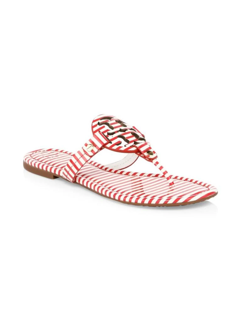 商品Tory Burch|Tory Burch - Miller Striped Leather Sandals,价格¥585,第2张图片详细描述